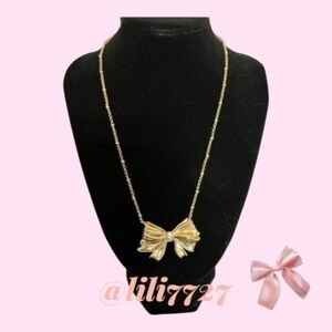 Kendra Scott ×LoveShackFancy Gold Bow With Crystal Necklace Limited New